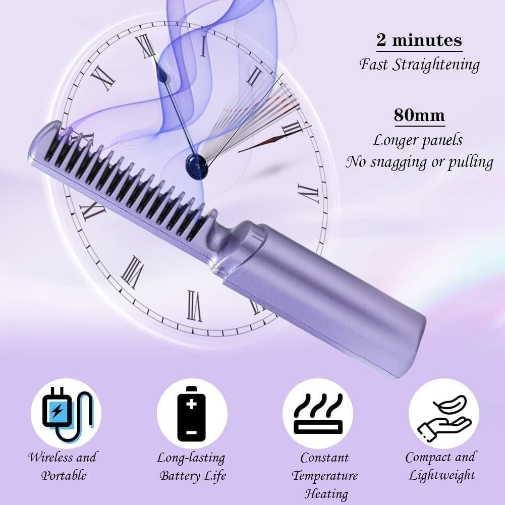 Portable Mini Hair Straightener – Cordless & Rechargeable